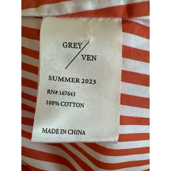 Grey Ven The Reya Bengal Orange Button Down Shirt - Picture 11 of 13
